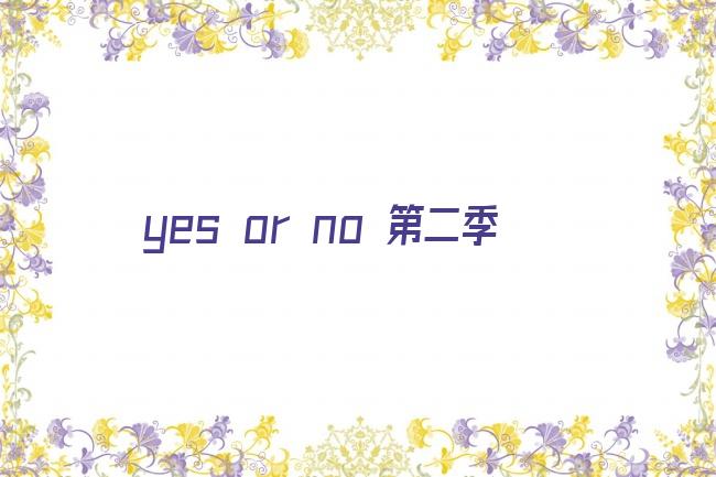 yes or no 第二季剧照